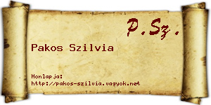 Pakos Szilvia névjegykártya